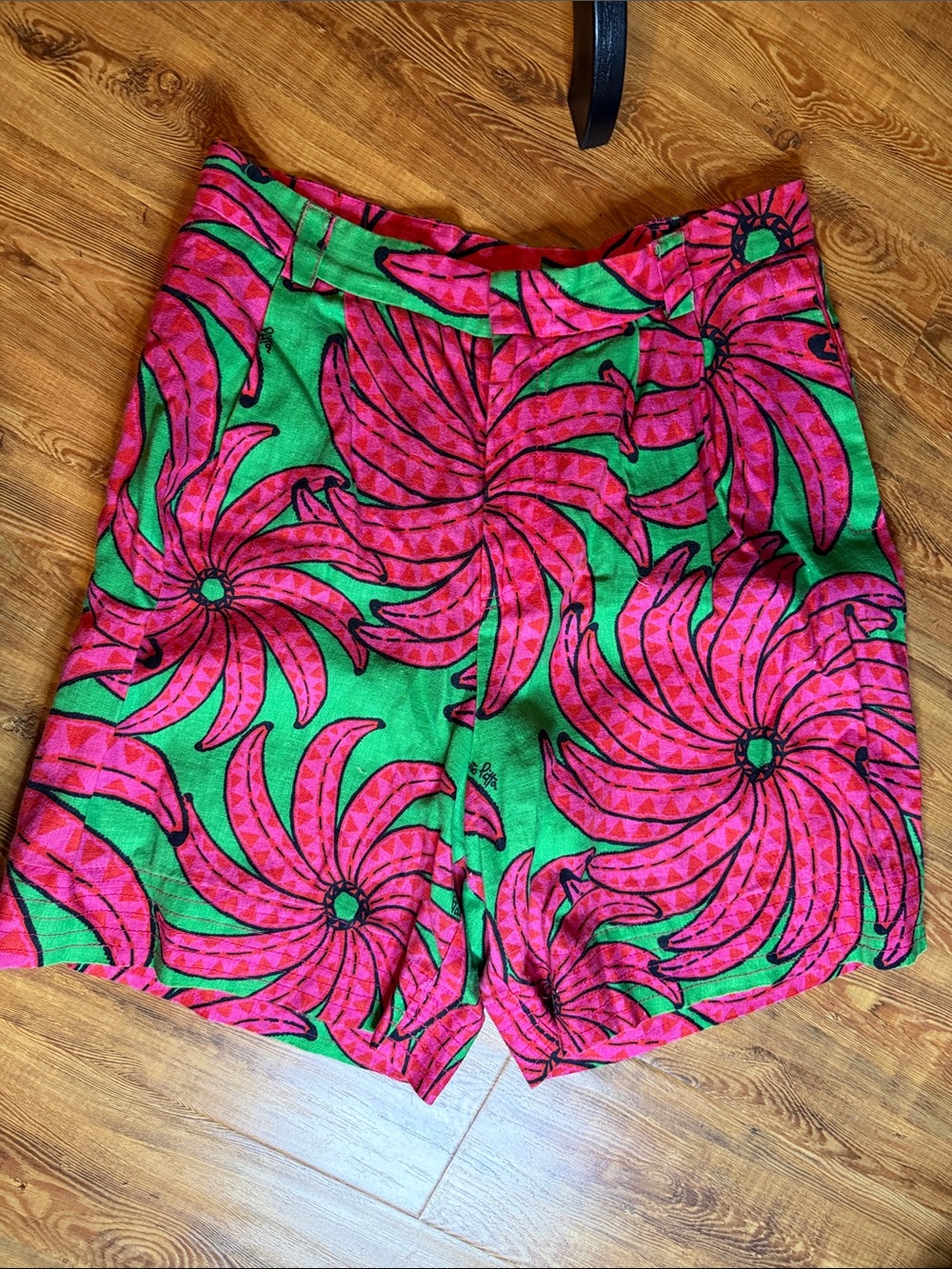 FARM Rio Pink Floral Bermuda Shorts on Green